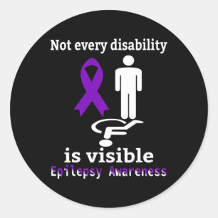 Adesivo Redondo Epilepsia Sensibilização Roxo Suporte Epilepsia da