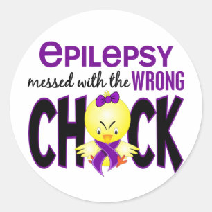 Adesivo Redondo Epilepsia sujada com o pintinho errado