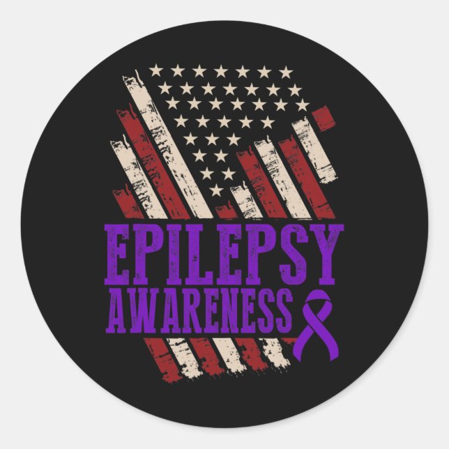 Adesivo Redondo Epilepsy Awareness Epileptic Warrior Survivor 17  (Frente)