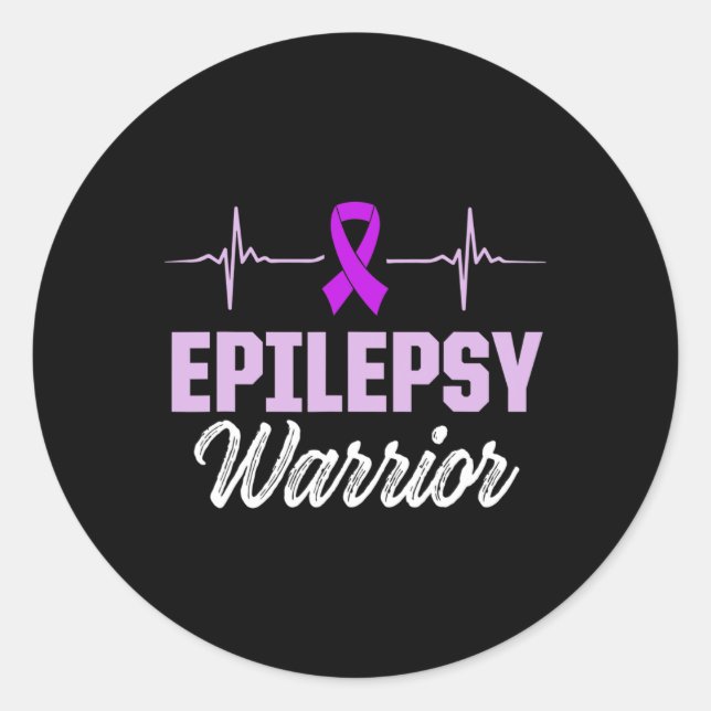 Adesivo Redondo Epilepsy Awareness Epileptic Warrior Survivor 18  (Frente)