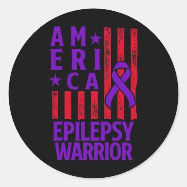 Adesivo Redondo Epilepsy Awareness Epileptic Warrior Survivor 28  (Frente)