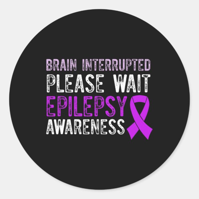 Adesivo Redondo Epilepsy Awareness Epileptic Warrior Survivor 9  (Frente)