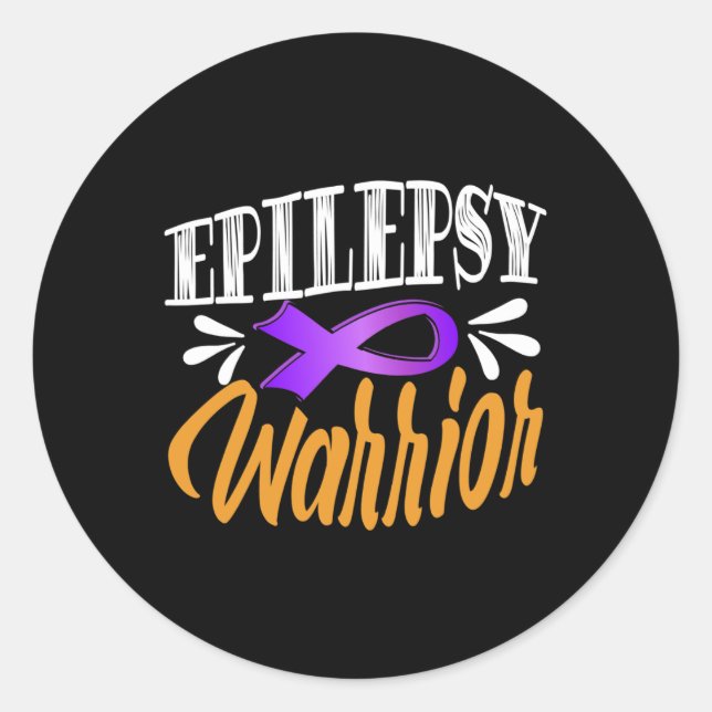 Adesivo Redondo Epilepsy Awareness Fights Usa Epileptic Warrior Su (Frente)