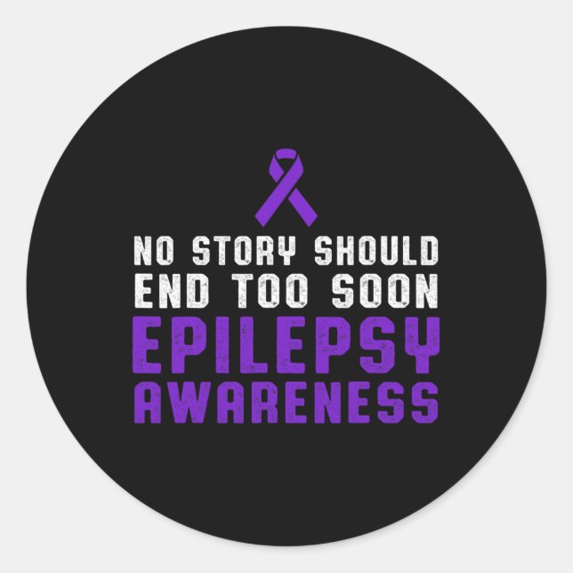 Adesivo Redondo Epilepsy Awareness Fun Beat Epileptic Warrior Surv (Frente)