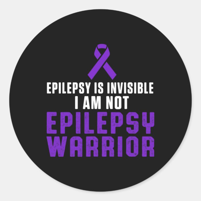 Adesivo Redondo Epilepsy Awareness Fun Healthcare Epileptic Warrio (Frente)
