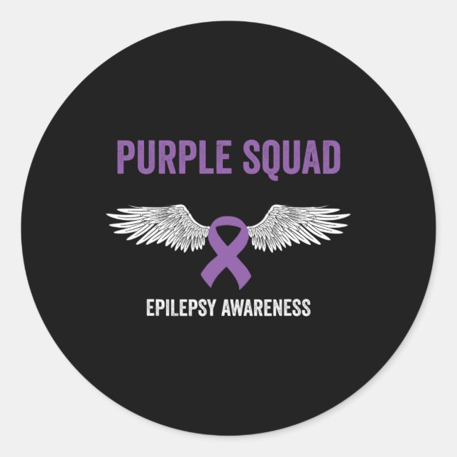 Adesivo Redondo Epilepsy Awareness Purple Ribbon - Epilepsy Awaren (Frente)