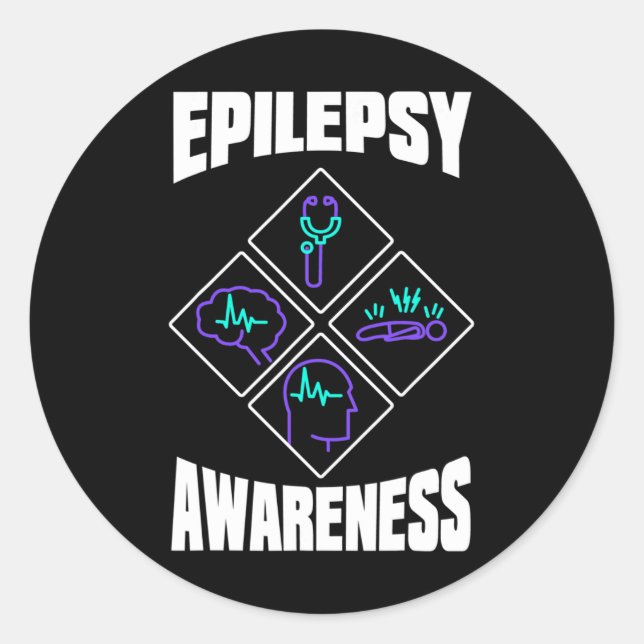 Adesivo Redondo Epilepsy Awareness Specialize Epileptic Warrior Su (Frente)