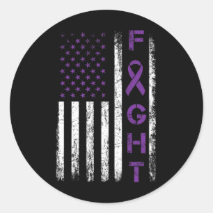 Adesivo Redondo Epilepsy Fighted USA Flag - Fight Epilepsy Awarene