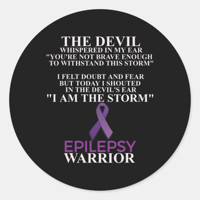 Adesivo Redondo Epilepsy Warrior Sensibence Christian Faith (Frente)
