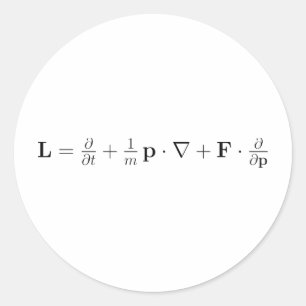 Adesivo Redondo Equação de Boltzmann, preta