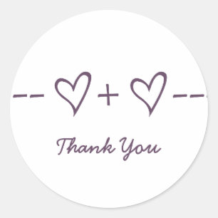 Adesivo Redondo Equação De Coração Púrpura Obrigado Pinheiros