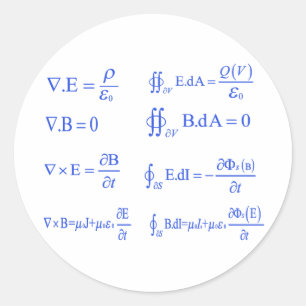 Adesivo Redondo equação de física maxwell
