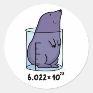 Adesivo Redondo Equação Do Linguado Em Um Sopro De Beaker