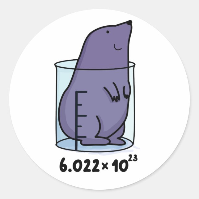 Adesivo Redondo Equação Do Linguado Em Um Sopro De Beaker (Frente)