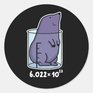 Adesivo Redondo Equação Mole Engraçada Mole Num Beaker Escuro BG