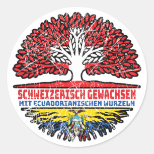 Adesivo Redondo Equador Schweizer Schweiz Baum
