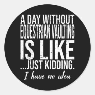 Adesivo Redondo Equestrian Vaulting — ideia engraçada de presen