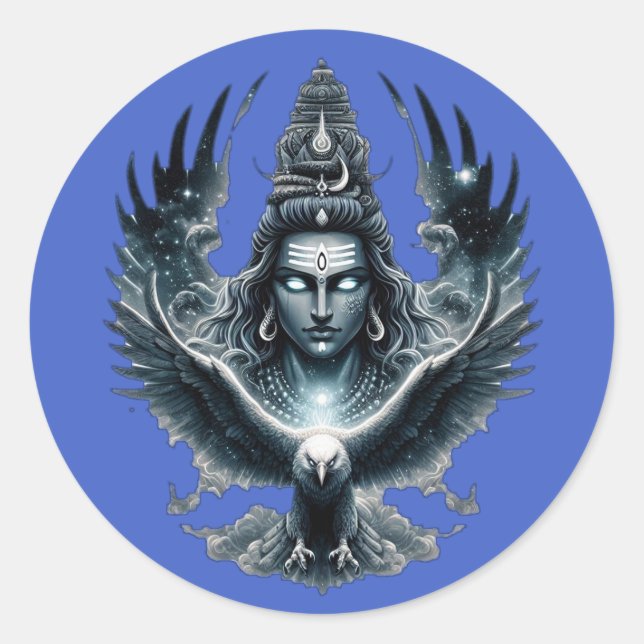 Adesivo Redondo Equilíbrio Cósmico: Shiva & a Cripta da Águia (Frente)