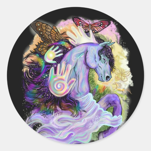 Adesivo Redondo Equinos Dreams (Frente)