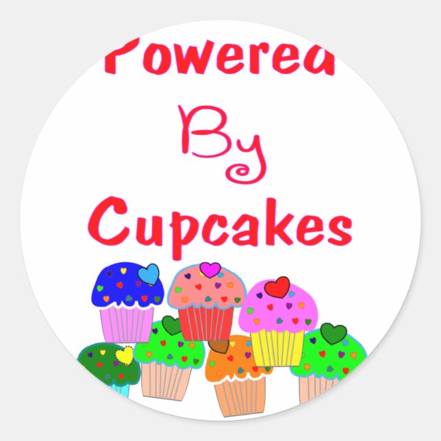 Adesivo Redondo Equipado com Cupcakes — Dons de amante de Cupcakes (Frente)