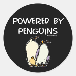 Adesivo Redondo Equipado Com Pinguins