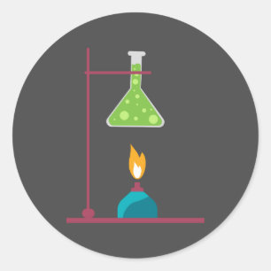 Adesivo Redondo Equipamento científico fofo de química científica