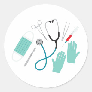 Adesivo Redondo Equipamento de cirurgião