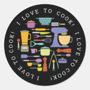 Adesivo Redondo Equipamento de Cozinhar, Gadgets e Utensílios Pad