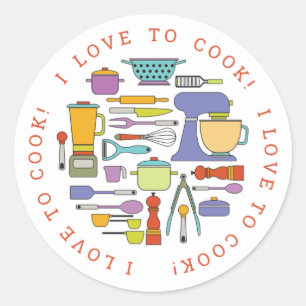 Adesivo Redondo Equipamento de Cozinhar, Gadgets e Utensílios Pad