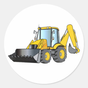 Adesivo Redondo Equipamento pesado: backhoe