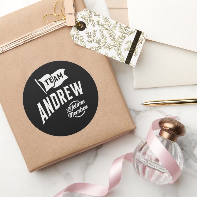 Adesivo Redondo Equipe Andrew Lifetime Membro (Presentear)