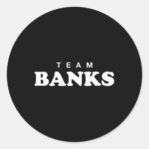 Adesivo Redondo Equipe Banks Sobrenome Personalizado Noiva Noivo F