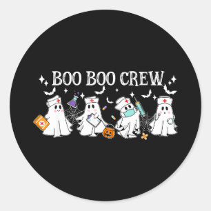 Adesivo Redondo Equipe boo boo enfermeira halloween enfermeira eng