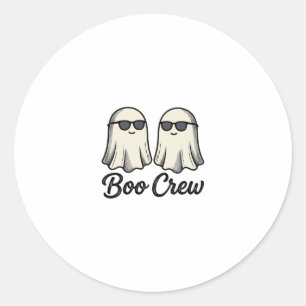 Adesivo Redondo Equipe Boo Fantasmas Camisa Vintage de Halloween D