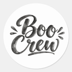 Adesivo Redondo Equipe Boo Letreiramento Divertido de Halloween em