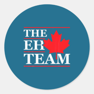 Adesivo Redondo Equipe Canadá Eh Mapa de Comédia Canadense Engraça