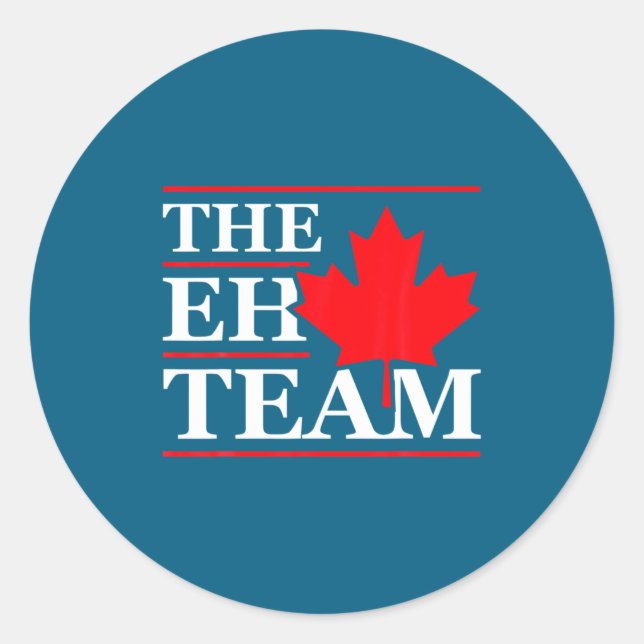 Adesivo Redondo Equipe Canadá Eh Mapa de Comédia Canadense Engraça (Frente)