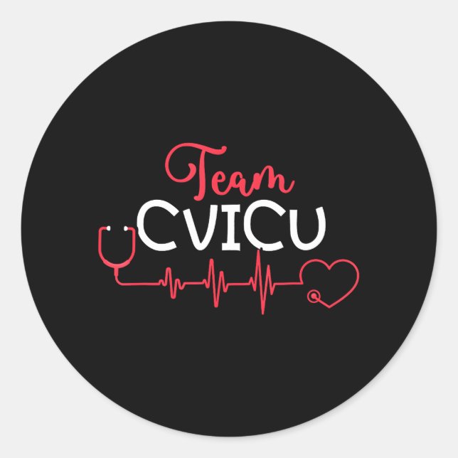 Adesivo Redondo Equipe Cvicu Cardiovascular ICU cardíaca registrad (Frente)