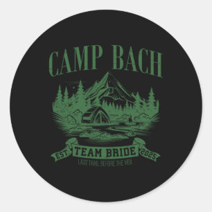 Adesivo Redondo Equipe da Noiva do Acampamento Bach Hiking Camping