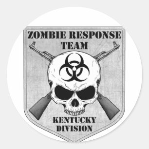 Adesivo Redondo Equipe da resposta do zombi: Divisão de Kentucky