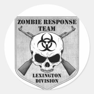 Adesivo Redondo Equipe da resposta do zombi: Divisão de Lexington