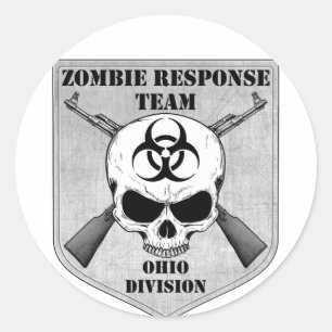 Adesivo Redondo Equipe da resposta do zombi: Divisão de Ohio
