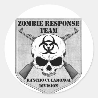 Adesivo Redondo Equipe da resposta do zombi: Divisão de Rancho