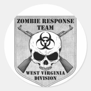 Adesivo Redondo Equipe da resposta do zombi: Divisão de West