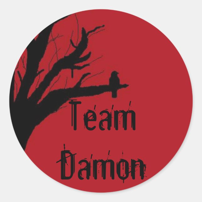 Adesivo Redondo Equipe Damon Vengeful Crow (Frente)