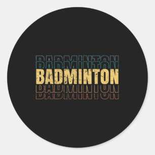 Adesivo Redondo Equipe de amor de badminton jogador treinador
