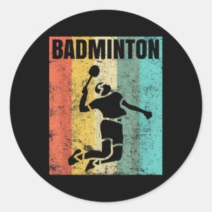 Adesivo Redondo Equipe de amor de badminton jogador treinador