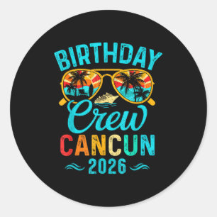 Adesivo Redondo Equipe de aniversário de Cancun férias 2026 famíli