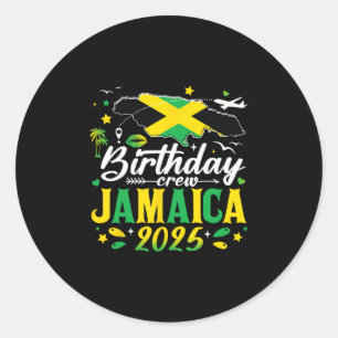 Adesivo Redondo Equipe de Aniversário Jamaica 2025 Férias de Cruze