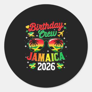 Adesivo Redondo Equipe de Aniversário Jamaica 2026 Viagem de Famíl